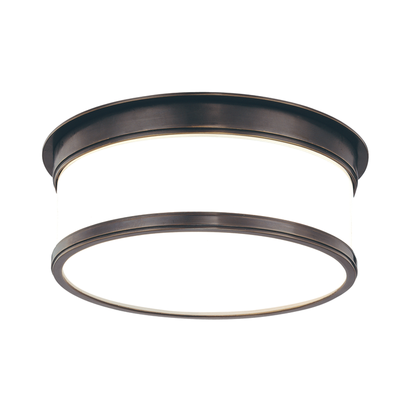 Geneva Flush Mount 12.25" in aged brass — a Hudson Valley flush mount for hallways, bedrooms, and entryways at Laurie Yapp Home.
