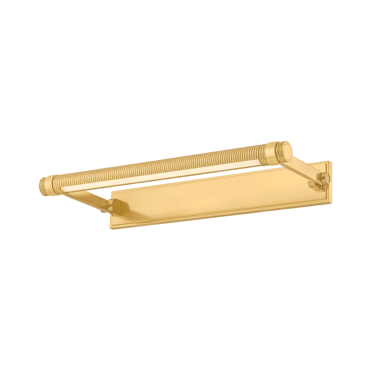 Duell Picture Light 18" in aged brass — a Hudson Valley picture light for gallery walls and reading nooks at Laurie Yapp Home.