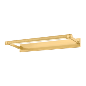 Duell Picture Light 24" in aged brass — a Hudson Valley picture light for gallery walls and reading nooks at Laurie Yapp Home.