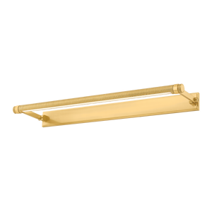 Duell Picture Light 30" in aged brass — a Hudson Valley picture light for gallery walls and reading nooks at Laurie Yapp Home.