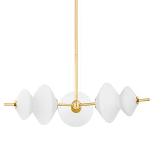 Barrow Chandelier in aged brass — a Hudson Valley chandelier for dining rooms, entries, and living rooms at Laurie Yapp Home.