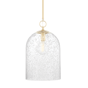 Belleville Pendant 14" in aged brass — a Hudson Valley pendant for kitchens, entries, and dining rooms at Laurie Yapp Home.