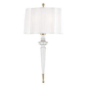 Tipton Wall Sconce 12" x 24" in aged brass — a Hudson Valley wall sconce for bathrooms, hallways, and living rooms at Laurie Yapp Home.