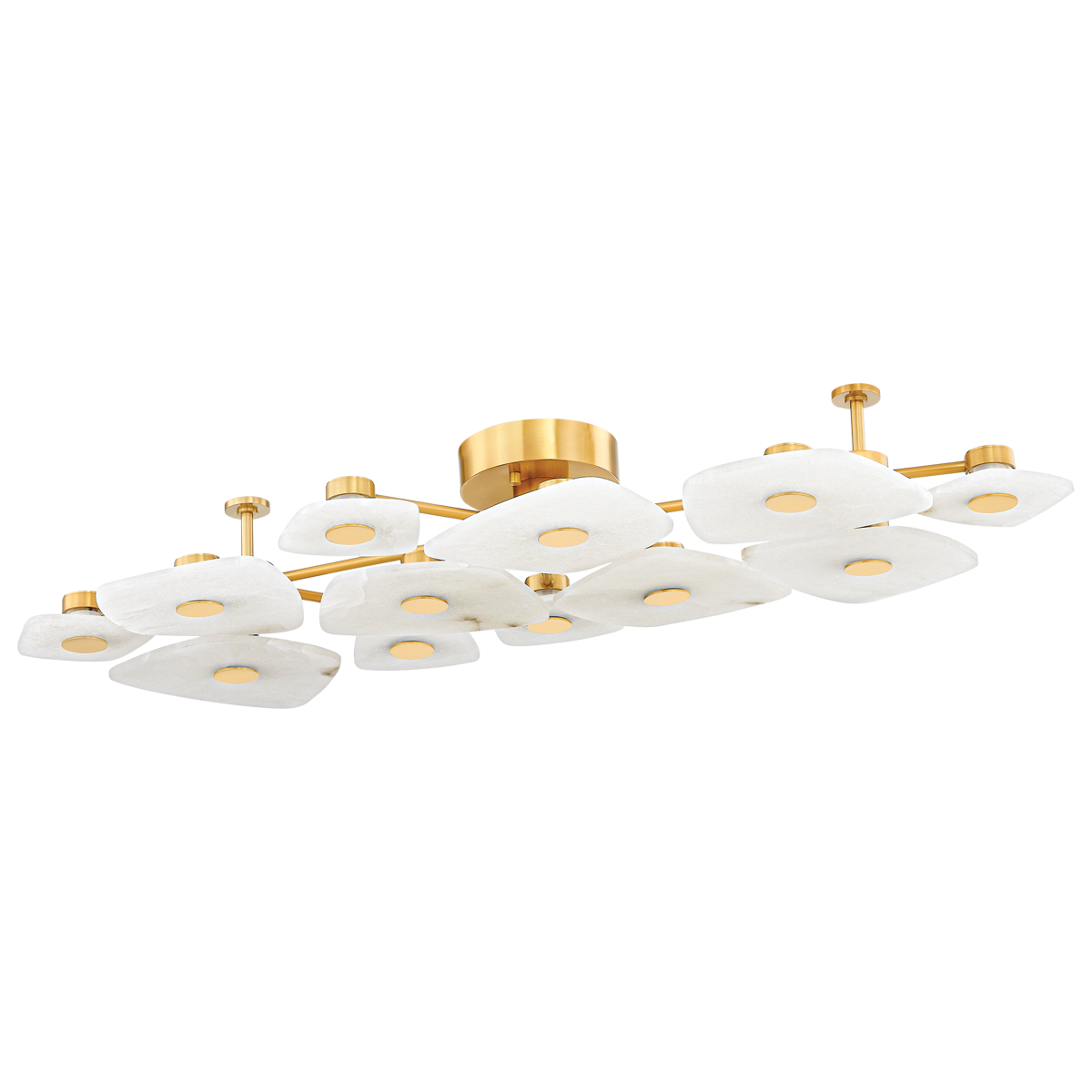 Holmdel Semi Flush 23.75" in aged brass — a Hudson Valley close-to-ceiling for hallways, bedrooms, and entryways at Laurie Yapp Home.