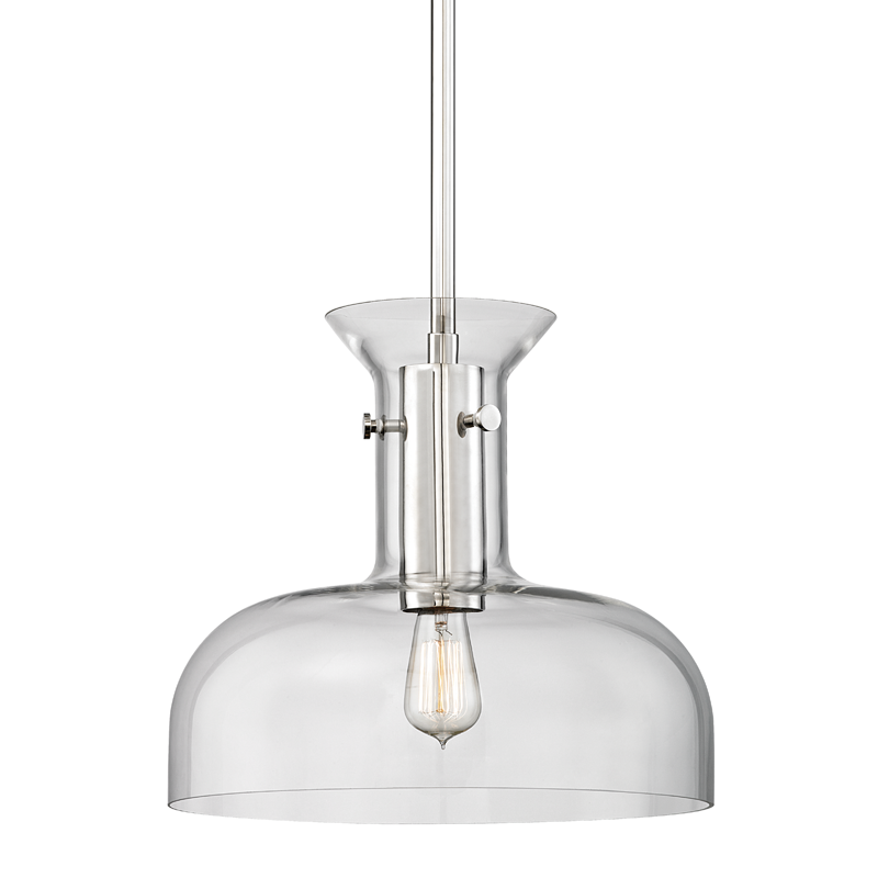 Coffey Pendant 16" in aged brass — a Hudson Valley pendant for kitchens, entries, and dining rooms at Laurie Yapp Home.
