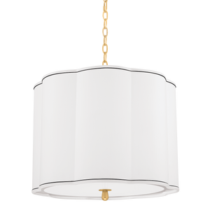 Sweeny Pendant 20" in aged brass — a Hudson Valley pendant for kitchens, entries, and dining rooms at Laurie Yapp Home.