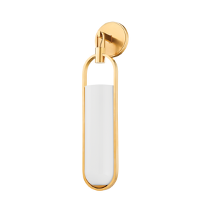 Lorimer Wall Sconce in aged brass — a Hudson Valley wall sconce for bathrooms, hallways, and living rooms at Laurie Yapp Home.