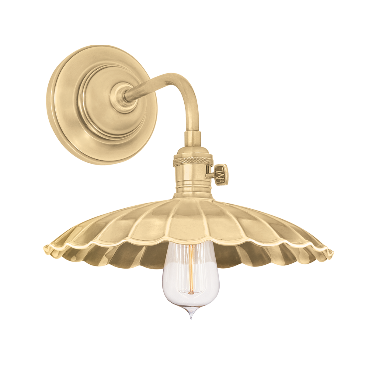 Heirloom Wall Sconce in Aged Brass — a Hudson Valley wall sconce for bathrooms, hallways, and living rooms at Laurie Yapp Home.