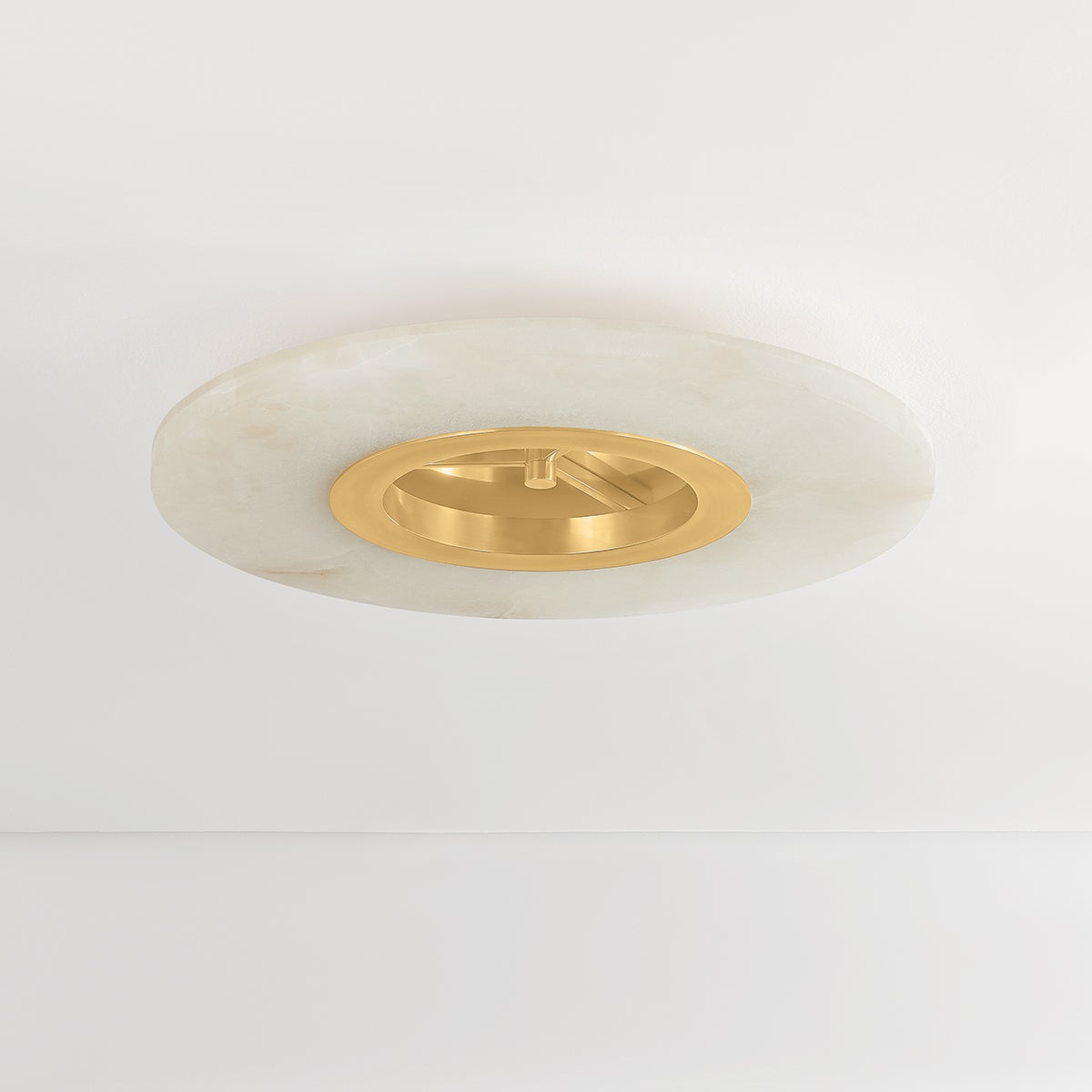 Alto Semi Flush in aged brass — a Hudson Valley semi flush for hallways, bedrooms, and entryways at Laurie Yapp Home.