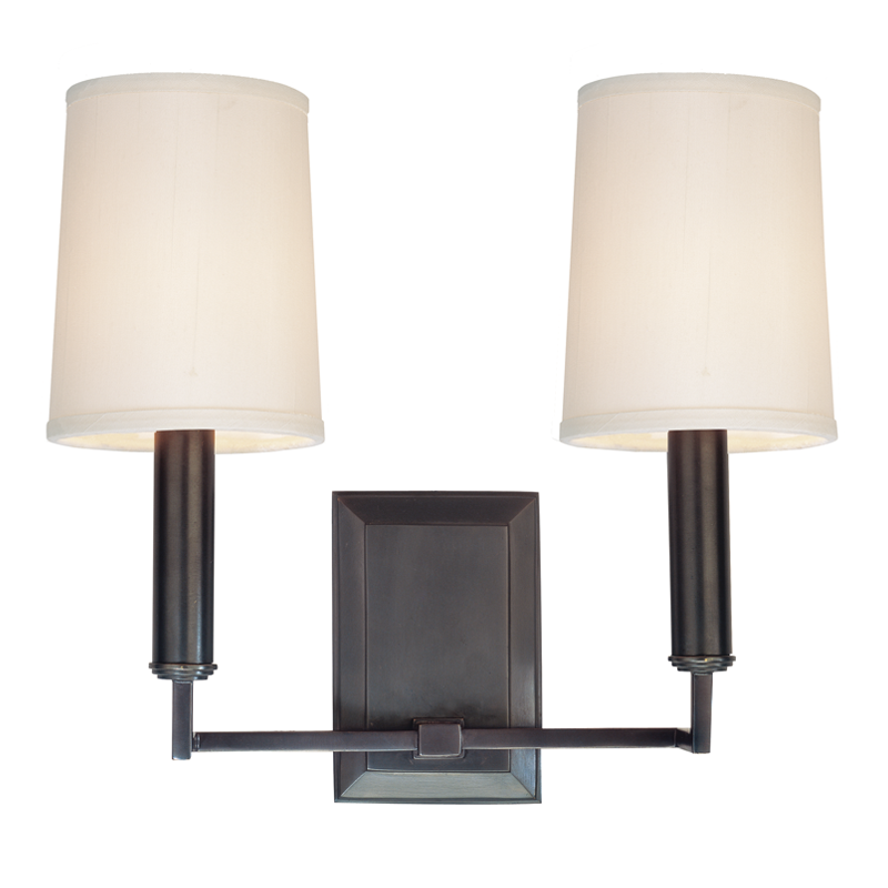 Clinton Wall Sconce 11" in aged brass — a Hudson Valley wall sconce for bathrooms, hallways, and living rooms at Laurie Yapp Home.