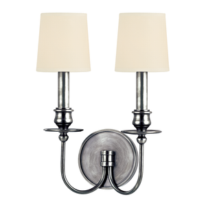 Cohasset Wall Sconce 10.25" in polished nickel shown from a second angle to highlight the arm curve and shade silhouette.