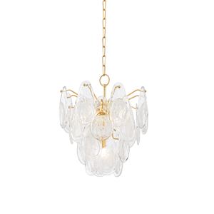 Darcia Chandelier 18" in aged brass — a Hudson Valley chandelier for dining rooms, entries, and living rooms at Laurie Yapp Home.