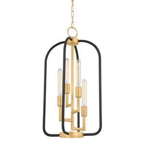 Angler Lantern 15" in aged brass — a Hudson Valley lantern for entries, foyers, and covered porches at Laurie Yapp Home.