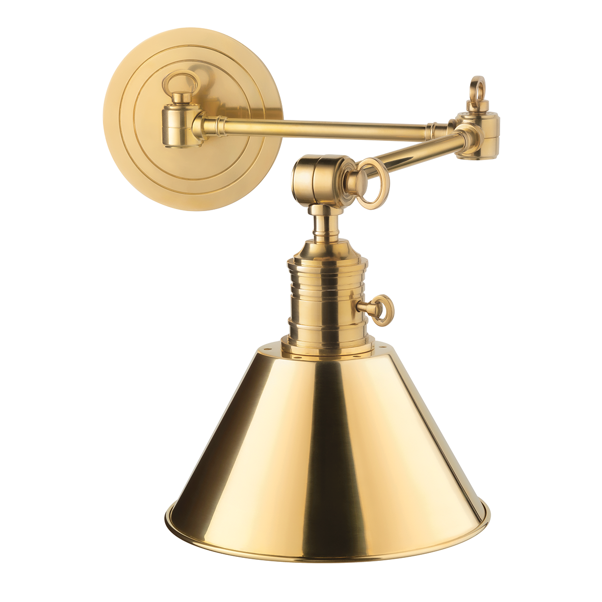 Garden City Wall Sconce 8" x 11.25" in aged brass — a Hudson Valley wall sconce for bathrooms, hallways, and living rooms at Laurie Yapp Home.
