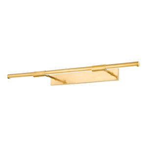 Melbourne Picture Light 30" in aged brass — a Hudson Valley picture light for gallery walls and reading nooks at Laurie Yapp Home.