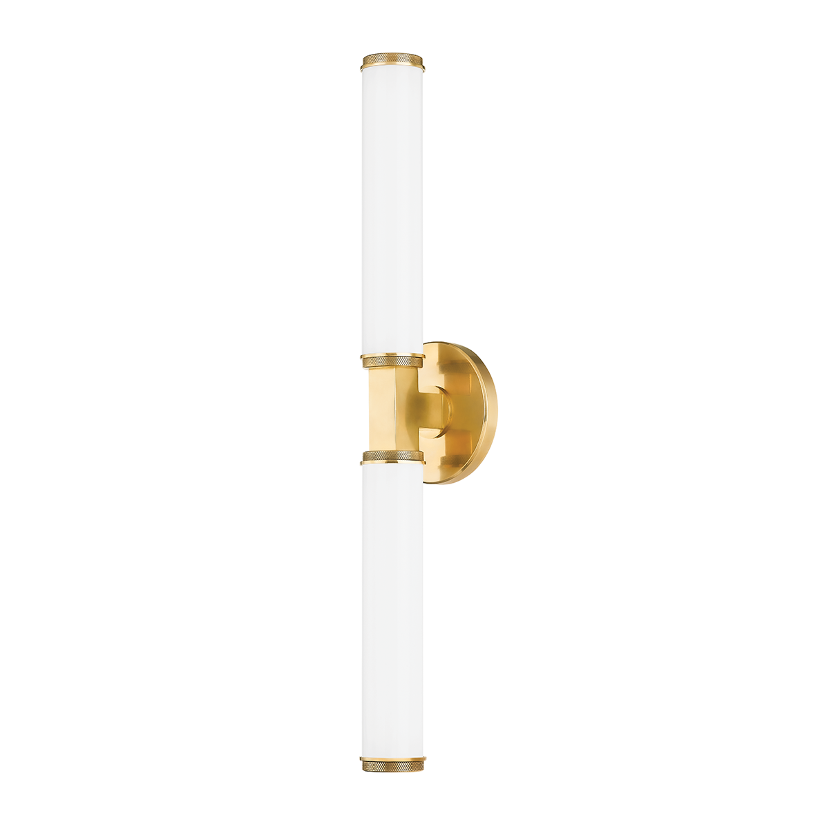 Cromwell Wall Sconce 4.75" x 22.75" in aged brass — a Hudson Valley wall sconce for bathrooms, hallways, and living rooms at Laurie Yapp Home.