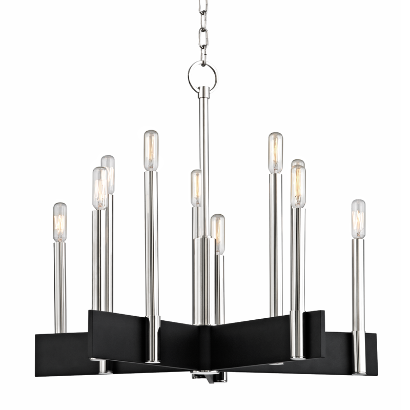 Abrams Chandelier 24.75" in aged brass — a Hudson Valley chandelier for dining rooms, entries, and living rooms at Laurie Yapp Home.