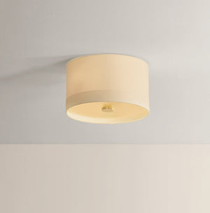 Ashland Flush Mount 14" in aged brass shown from the front to reveal the shade profile and mounting canopy.