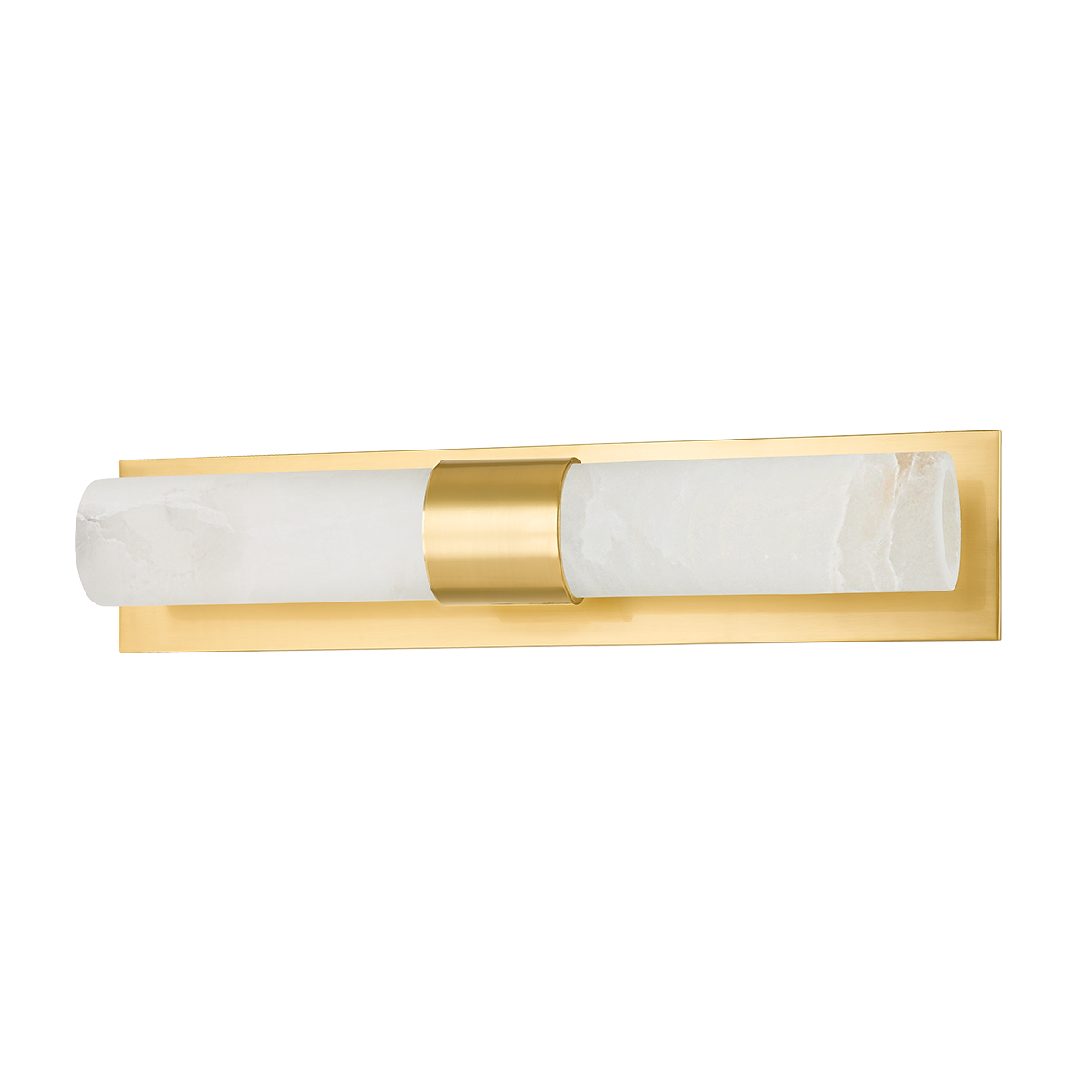 Stowe Wall Sconce in aged brass shown from a second angle to highlight the arm curve and shade silhouette.