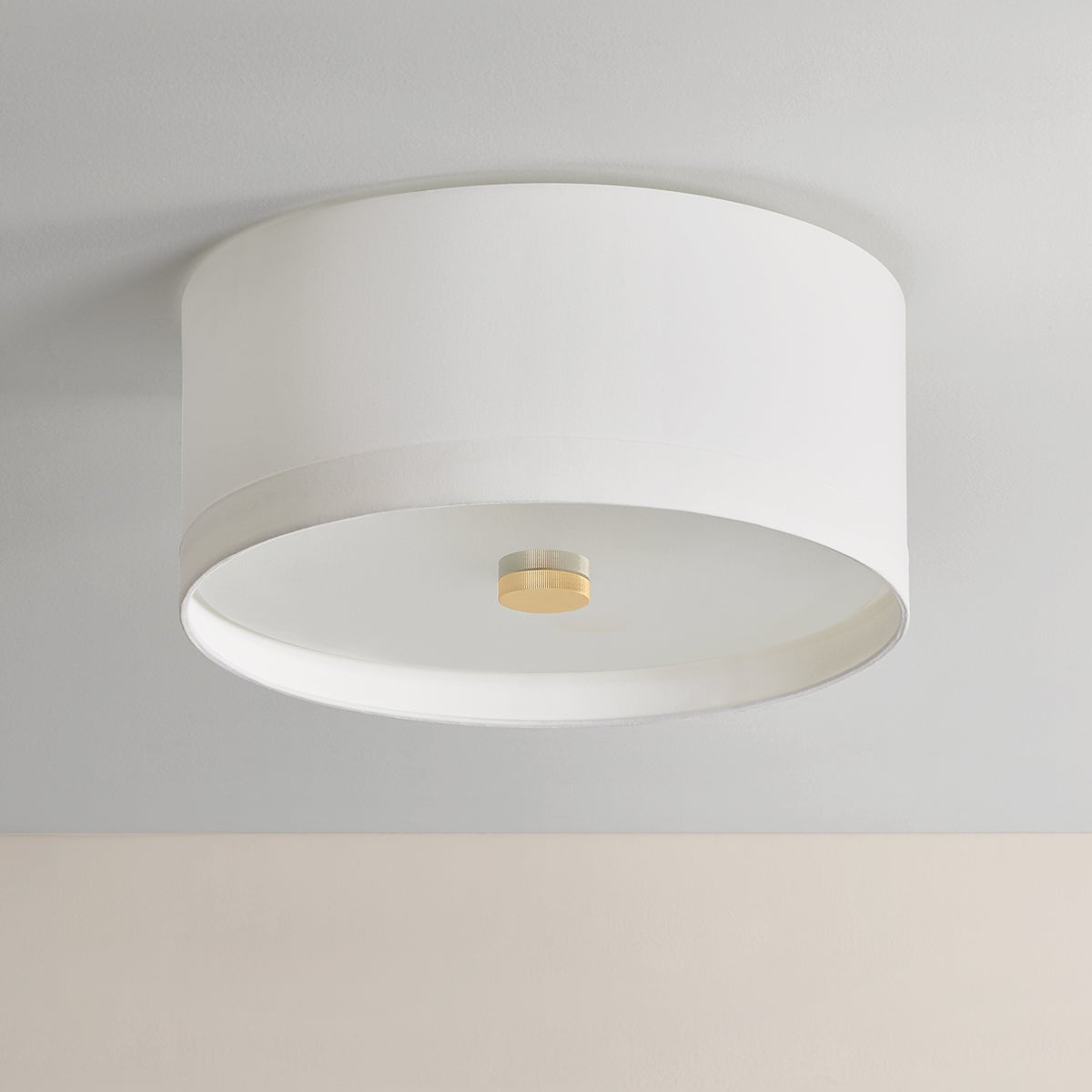 Ashland Flush Mount 22" in aged brass — a Hudson Valley flush mount for hallways, bedrooms, and entryways at Laurie Yapp Home.