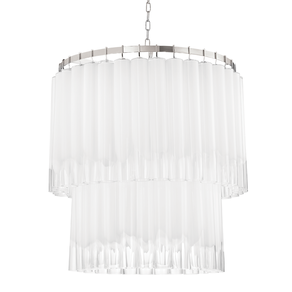 Tyrell Chandelier 31" x 36.5" in polished nickel — a Hudson Valley chandelier for dining rooms, entries, and living rooms at Laurie Yapp Home.