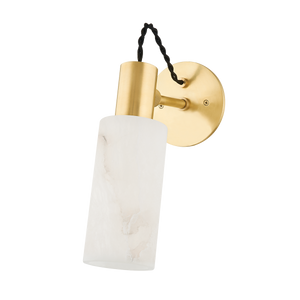 Malba Wall Sconce in aged brass — a Hudson Valley wall sconce for bathrooms, hallways, and living rooms at Laurie Yapp Home.