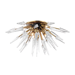 Sparta Semi Flush in aged brass — a Hudson Valley semi flush for hallways, bedrooms, and entryways at Laurie Yapp Home.