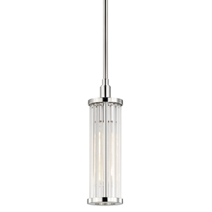 Marley Pendant in polished nickel shown from the front to reveal the shade shape and metal detail.