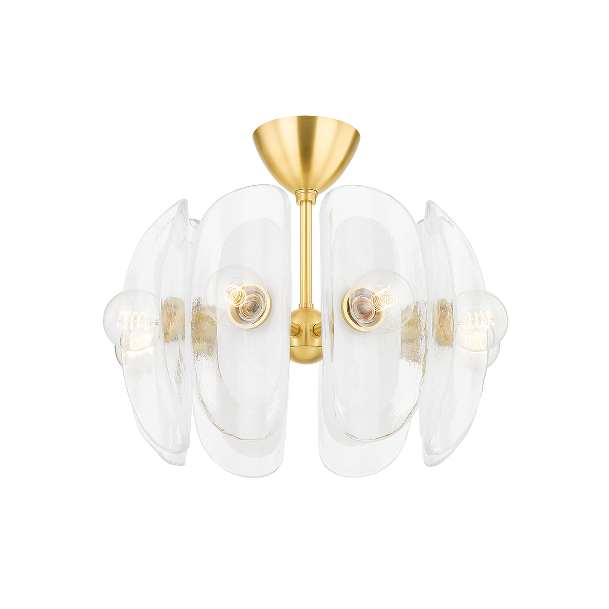 Hilo Semi Flush in aged brass — a Hudson Valley semi flush for hallways, bedrooms, and entryways at Laurie Yapp Home.