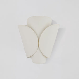 Savoie Wall Sconce in aged brass shown from the front to reveal the arm curve and shade silhouette.