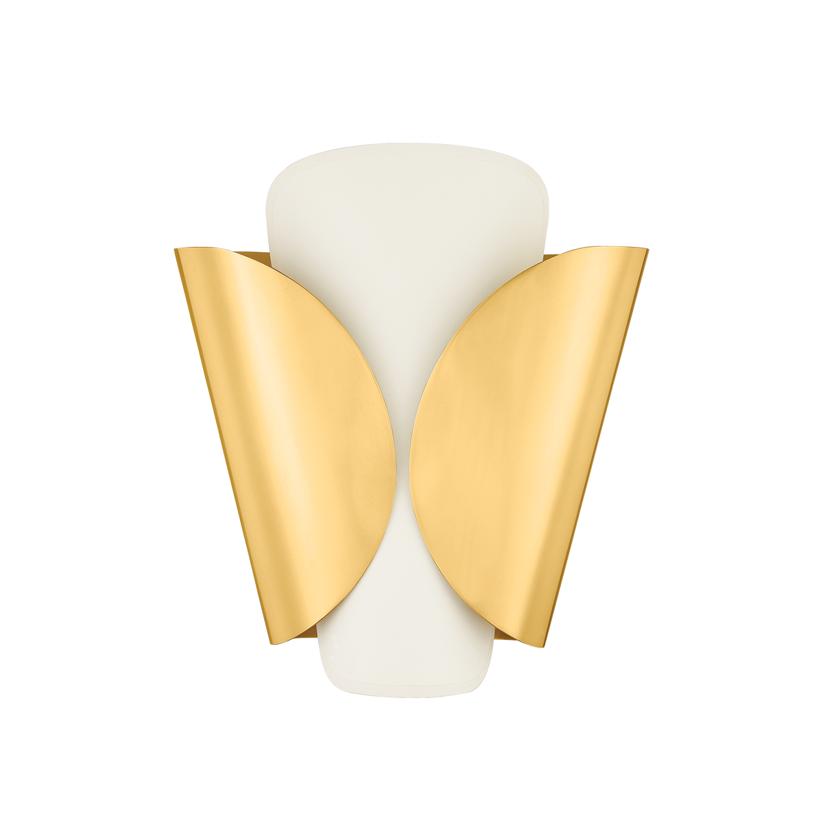Savoie Wall Sconce in aged brass shown from a second angle to highlight the arm curve and shade silhouette.