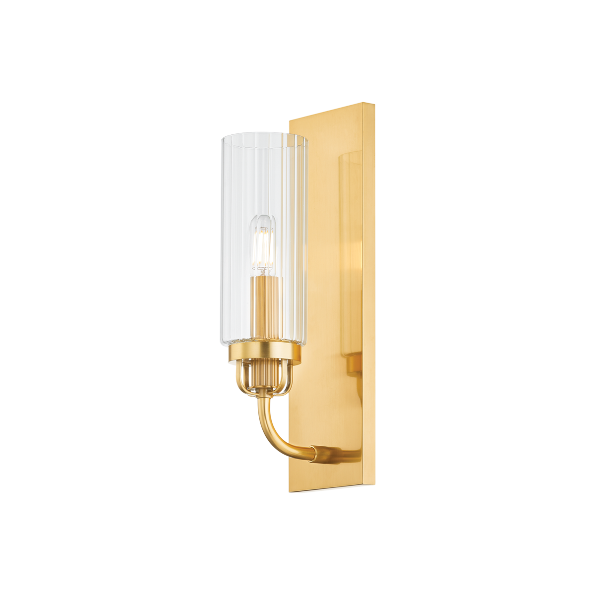 Halifax Wall Sconce in aged brass — a Hudson Valley wall sconce for bathrooms, hallways, and living rooms at Laurie Yapp Home.