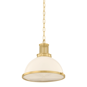 Pinesbridge Pendant 14.5" in aged brass — a Hudson Valley pendant for kitchens, entries, and dining rooms at Laurie Yapp Home.