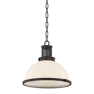 Pinesbridge Pendant 14.5" in dark bronze shown from a second angle to highlight the shade shape and metal detail.