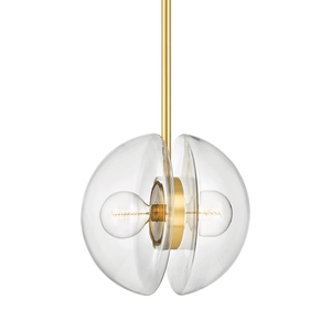 Kert Pendant 17" in aged brass — a Hudson Valley pendant for kitchens, entries, and dining rooms at Laurie Yapp Home.
