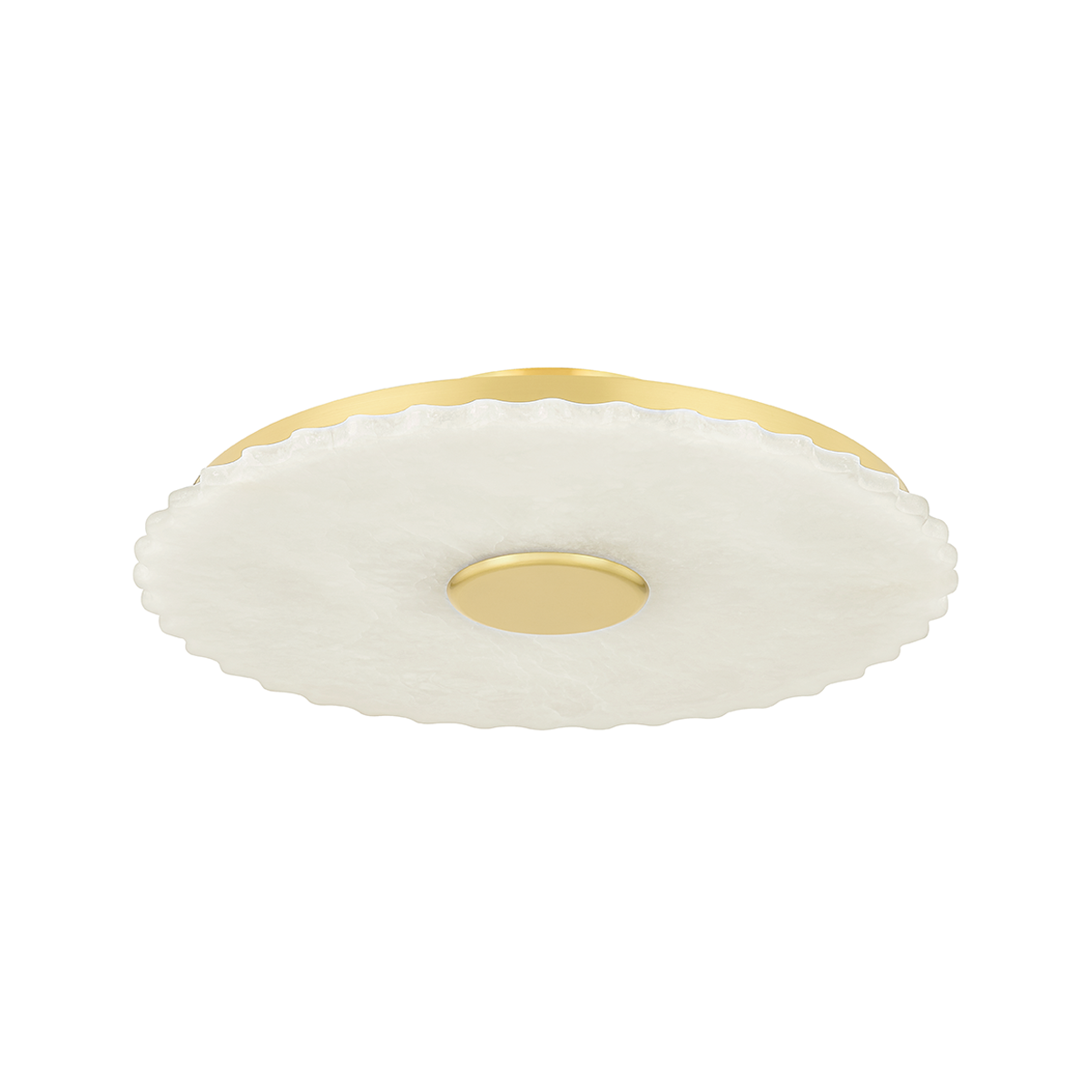 Highland Falls Flush Mount in aged brass — a Hudson Valley flush mount for hallways, bedrooms, and entryways at Laurie Yapp Home.