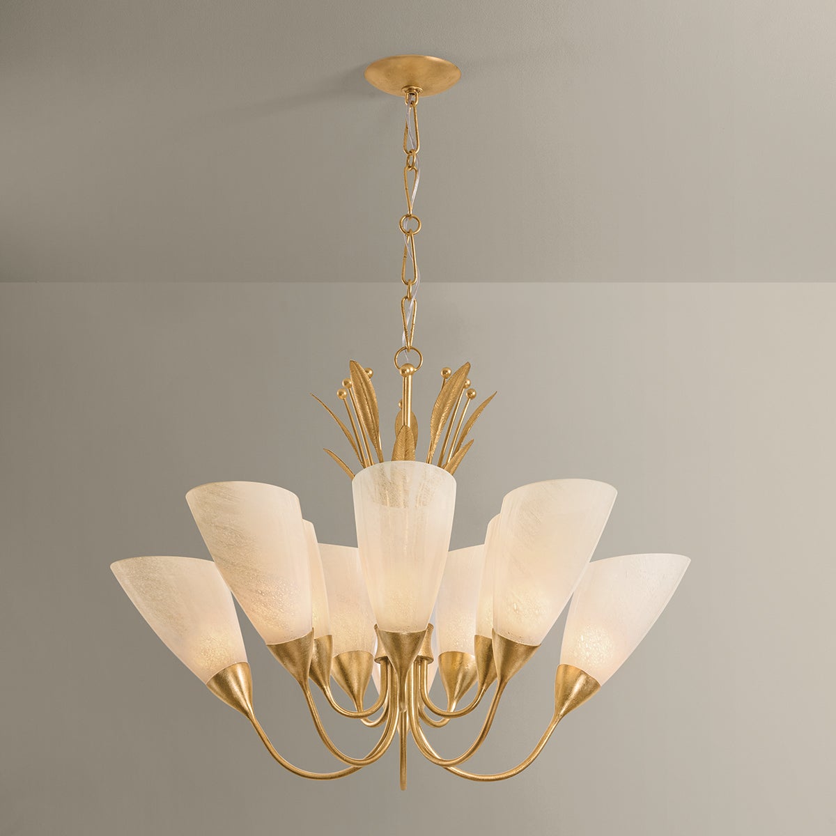 Forest Glen Chandelier 42.25" shown from a second angle to highlight the frame, arms, and shade detail.