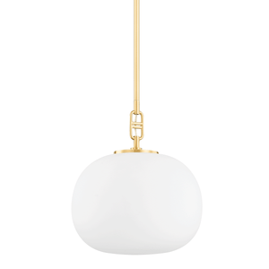 Ingels Pendant 11" in aged brass — a Hudson Valley pendant for kitchens, entries, and dining rooms at Laurie Yapp Home.