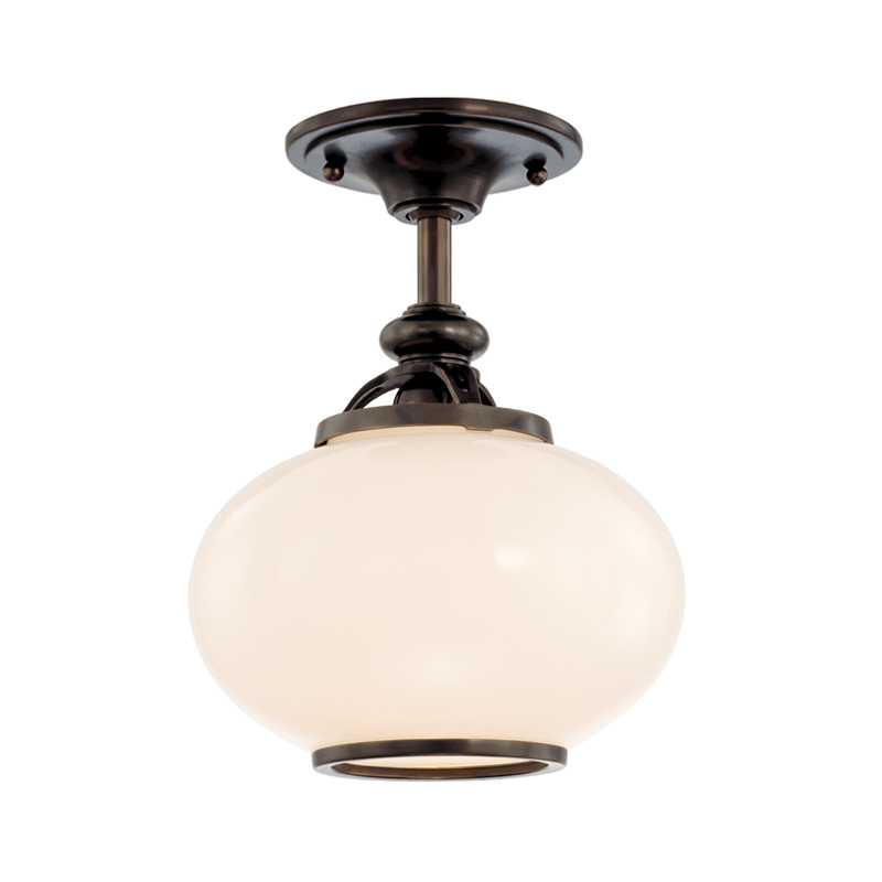 Canton Semi Flush 9" in bronze — a Hudson Valley semi flush for hallways, bedrooms, and entryways at Laurie Yapp Home.