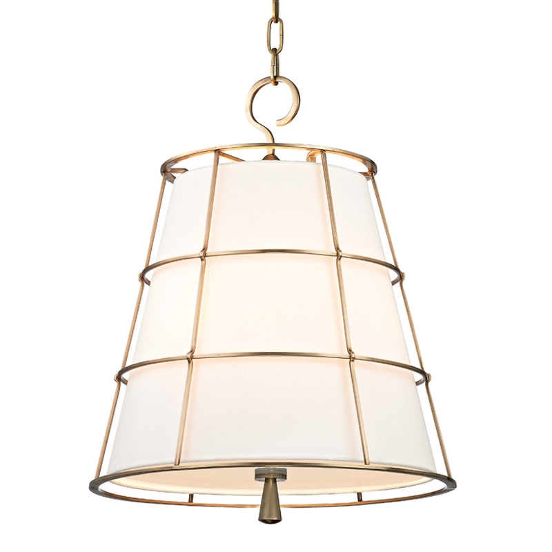 Savona Pendant 17.75" in aged brass — a Hudson Valley pendant for kitchens, entries, and dining rooms at Laurie Yapp Home.