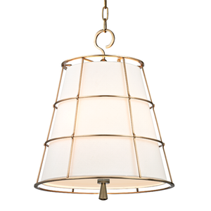 Savona Pendant 17.75" in aged brass — a Hudson Valley pendant for kitchens, entries, and dining rooms at Laurie Yapp Home.