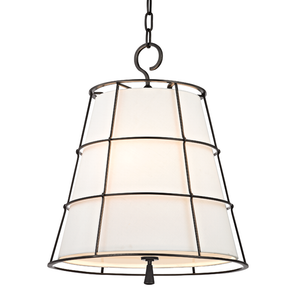 Savona Pendant 17.75" in bronze shown from a second angle to highlight the shade shape and metal detail.