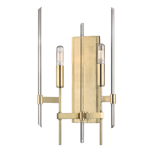 Bari Wall Sconce in aged brass — a Hudson Valley wall sconce for bathrooms, hallways, and living rooms at Laurie Yapp Home.