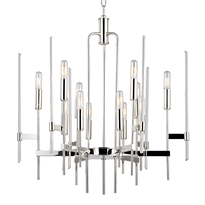 Bari Chandelier 24" in aged brass — a Hudson Valley chandelier for dining rooms, entries, and living rooms at Laurie Yapp Home.