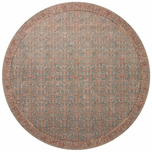 Aubrey Blue / Terracotta shown from a different angle to reveal its pattern.
