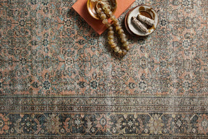 Side view of the Adrian Terracotta / Multi rug.