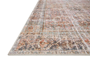 Side view of the Adrian Sunset / Charcoal rug.