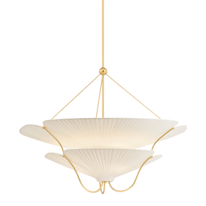 Gerhard Chandelier in aged brass — a Hudson Valley chandelier for dining rooms, entries, and living rooms at Laurie Yapp Home.