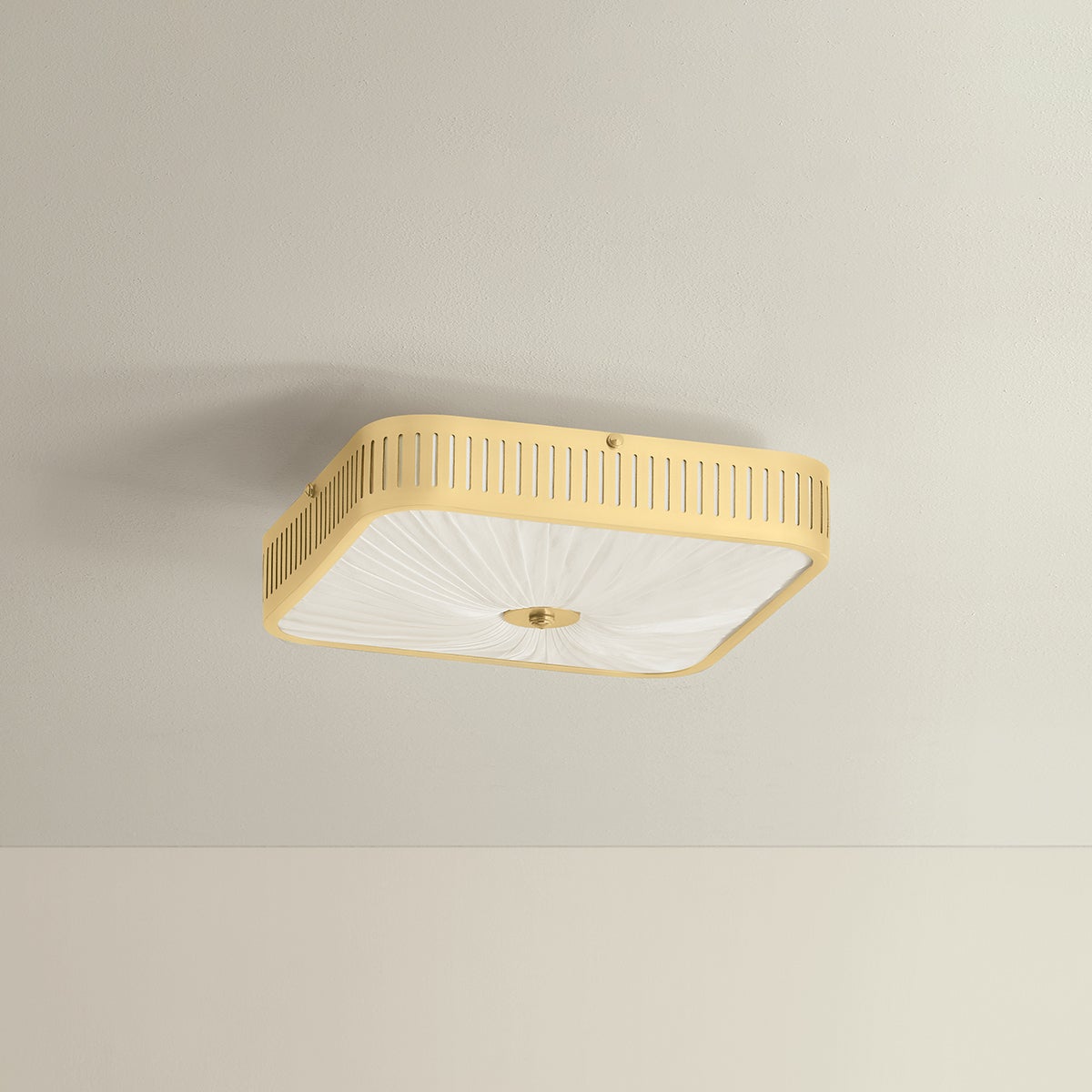 Henri Semi Flush 14.5" in aged brass — a Hudson Valley semi flush for hallways, bedrooms, and entryways at Laurie Yapp Home.
