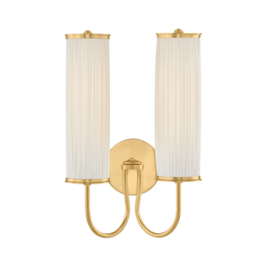 Elaine Wall Sconce in aged brass — a Hudson Valley wall sconce for bathrooms, hallways, and living rooms at Laurie Yapp Home.